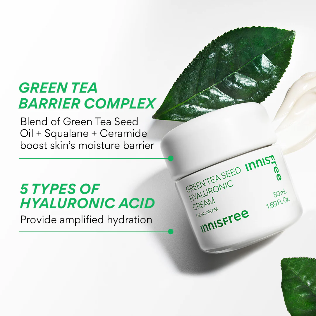 Green Tea Seed Hyaluronic Acid Cream – Face Moisturizer - Image 6